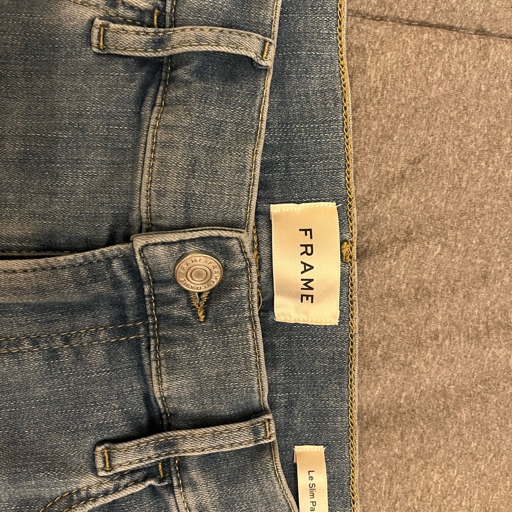 FRAME LE slim palazzo jeans blue springs size 28 NWT. Never worn outside. - Picture 3 of 7